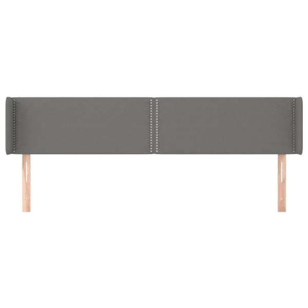 VidaXL Tête De Lit Avec Oreilles Gris Foncé 183x16x78/88 Cm Tissu haute qualité 4