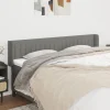 pas cher marque VidaXL Tête De Lit Avec Oreilles Gris Foncé 183x16x78/88 Cm Tissu 16