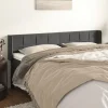 Distributeur Officiel VidaXL Tête De Lit Avec Oreilles Gris Foncé 183x16x78/88 Cm Velours 16