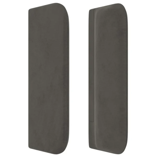 Distributeur Officiel VidaXL Tête De Lit Avec Oreilles Gris Foncé 183x16x78/88 Cm Velours 5