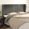 VidaXL Tête De Lit Avec Oreilles Gris Foncé 183x23x118/128 Cm Velour… boutique en ligne 19