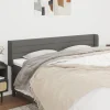 VidaXL Tête De Lit Avec Oreilles Gris Foncé 203x16x78/88 Cm Tissu Nouveau 16