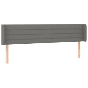 VidaXL Tête De Lit Avec Oreilles Gris Foncé 203x16x78/88 Cm Tissu Nouveau 9