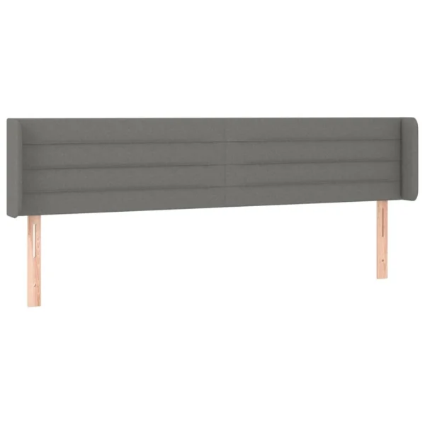 VidaXL Tête De Lit Avec Oreilles Gris Foncé 203x16x78/88 Cm Tissu Nouveau 3