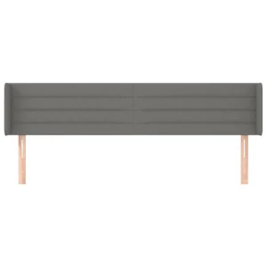 VidaXL Tête De Lit Avec Oreilles Gris Foncé 203x16x78/88 Cm Tissu Nouveau 11