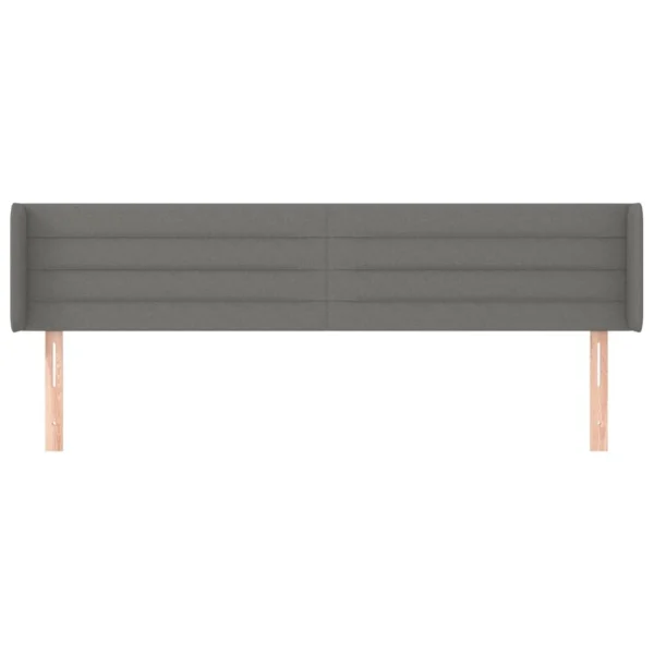 VidaXL Tête De Lit Avec Oreilles Gris Foncé 203x16x78/88 Cm Tissu Nouveau 4