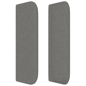 VidaXL Tête De Lit Avec Oreilles Gris Foncé 203x16x78/88 Cm Tissu Nouveau 13