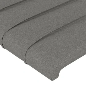 VidaXL Tête De Lit Avec Oreilles Gris Foncé 203x16x78/88 Cm Tissu Nouveau 15