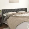 des prix incroyables VidaXL Tête De Lit Avec Oreilles Gris Foncé 203x16x78/88 Cm Velours 11