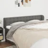 VidaXL Tête De Lit Avec Oreilles Gris Foncé 203x23x78/88 Cm Tissu mode pas chere 19