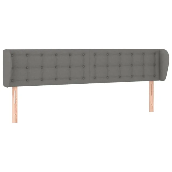VidaXL Tête De Lit Avec Oreilles Gris Foncé 203x23x78/88 Cm Tissu mode pas chere 3