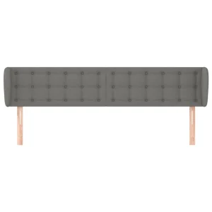 VidaXL Tête De Lit Avec Oreilles Gris Foncé 203x23x78/88 Cm Tissu mode pas chere 11
