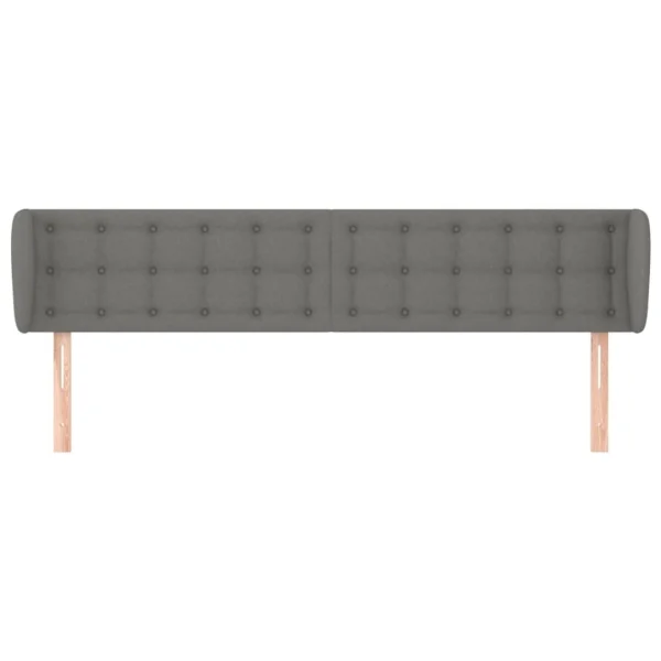 VidaXL Tête De Lit Avec Oreilles Gris Foncé 203x23x78/88 Cm Tissu mode pas chere 4