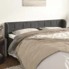 pas cher en vente VidaXL Tête De Lit Avec Oreilles Gris Foncé 203x23x78/88 Cm Velours 19