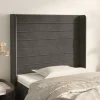 achat VidaXL Tête De Lit Avec Oreilles Gris Foncé 83x16x118/128 Cm Velours 14