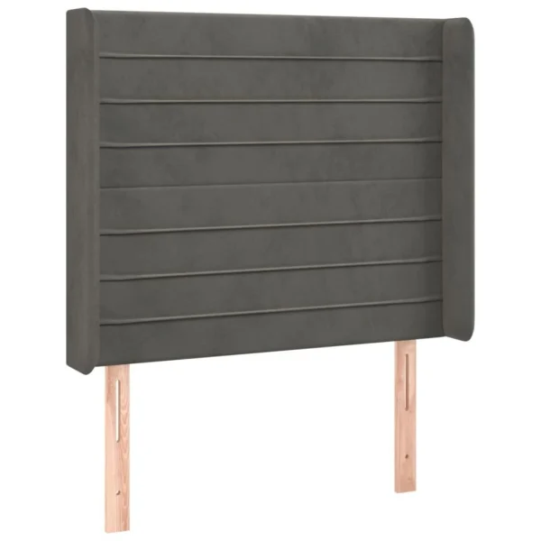 achat VidaXL Tête De Lit Avec Oreilles Gris Foncé 83x16x118/128 Cm Velours 3