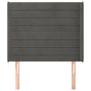 achat VidaXL Tête De Lit Avec Oreilles Gris Foncé 83x16x118/128 Cm Velours 11