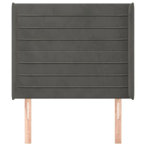 achat VidaXL Tête De Lit Avec Oreilles Gris Foncé 83x16x118/128 Cm Velours 4