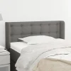 vente luxe pas cher VidaXL Tête De Lit Avec Oreilles Gris Foncé 83x16x78/88 Cm Tissu 14