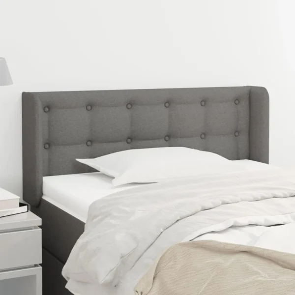 vente luxe pas cher VidaXL Tête De Lit Avec Oreilles Gris Foncé 83x16x78/88 Cm Tissu 1