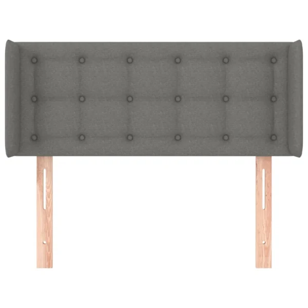 vente luxe pas cher VidaXL Tête De Lit Avec Oreilles Gris Foncé 83x16x78/88 Cm Tissu 4
