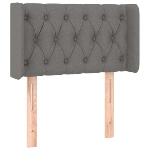 à prix réduits VidaXL Tête De Lit Avec Oreilles Gris Foncé 83x16x78/88 Cm Tissu 3