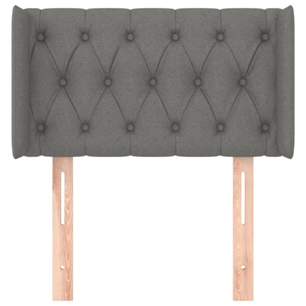à prix réduits VidaXL Tête De Lit Avec Oreilles Gris Foncé 83x16x78/88 Cm Tissu 4