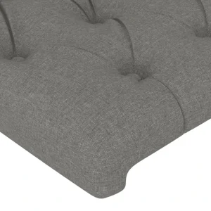 à prix réduits VidaXL Tête De Lit Avec Oreilles Gris Foncé 83x16x78/88 Cm Tissu 15