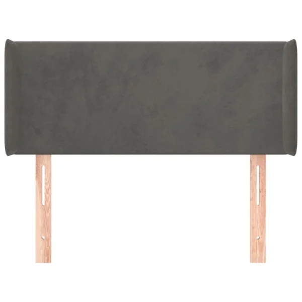 VidaXL Tête De Lit Avec Oreilles Gris Foncé 83x16x78/88 Cm Velours boutique pas cher 4