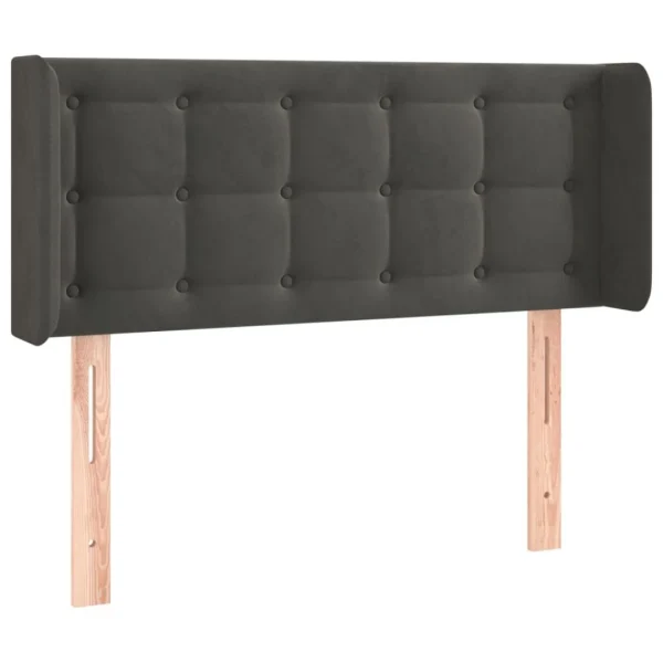 VidaXL Tête De Lit Avec Oreilles Gris Foncé 83x16x78/88 Cm Velours en ligne vente 3