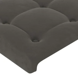 VidaXL Tête De Lit Avec Oreilles Gris Foncé 83x16x78/88 Cm Velours en ligne vente 15