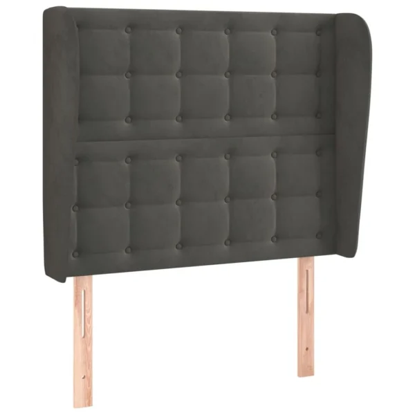 Authentic Original licence VidaXL Tête De Lit Avec Oreilles Gris Foncé 83x23x118/128 Cm Velours 3