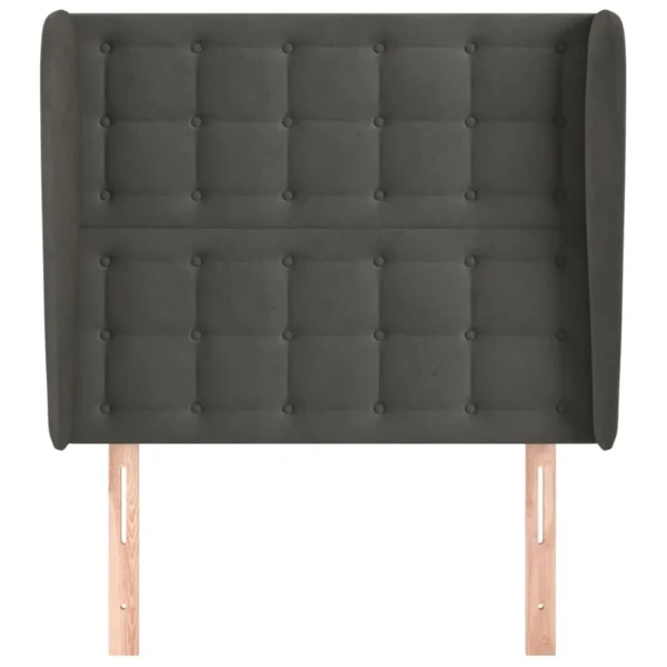 Authentic Original licence VidaXL Tête De Lit Avec Oreilles Gris Foncé 83x23x118/128 Cm Velours 4