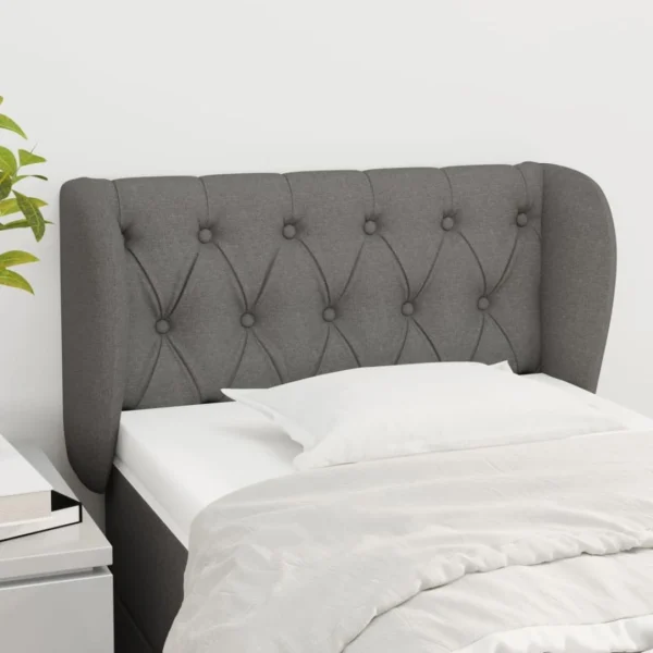 VidaXL Tête De Lit Avec Oreilles Gris Foncé 83x23x78/88 Cm Tissu De Qualité 1