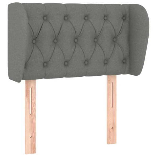 VidaXL Tête De Lit Avec Oreilles Gris Foncé 83x23x78/88 Cm Tissu De Qualité 3