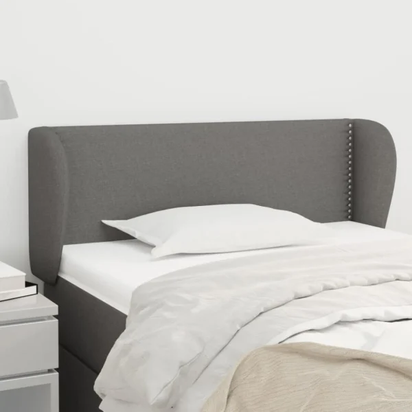soldes magasin VidaXL Tête De Lit Avec Oreilles Gris Foncé 83x23x78/88 Cm Tissu 1