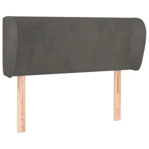 VidaXL Tête De Lit Avec Oreilles Gris Foncé 93x23x78/88 Cm Velours Dernières Nouveautés 9