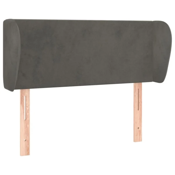 VidaXL Tête De Lit Avec Oreilles Gris Foncé 93x23x78/88 Cm Velours Dernières Nouveautés 3