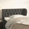 SOLDES TOUT À VidaXL Tête De Lit Avec Oreilles Gris Foncé 93x23x78/88 Cm Velours 19