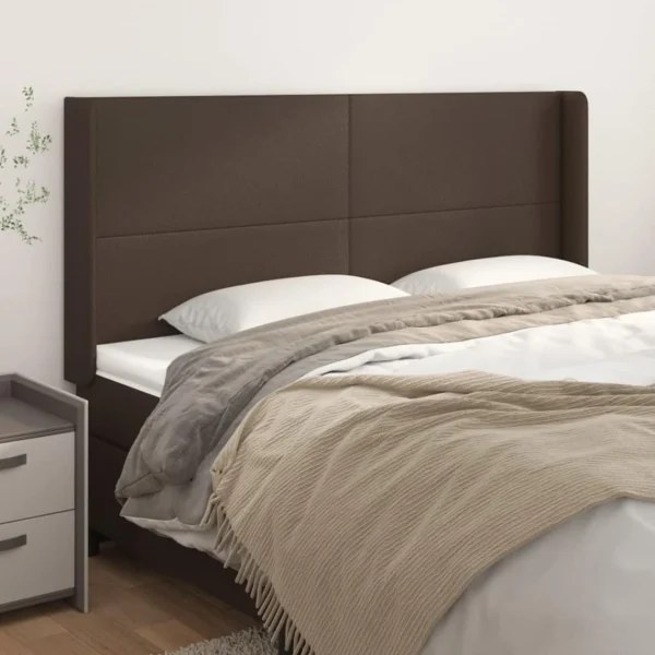 belle VidaXL Tête De Lit Avec Oreilles Marron 163x16x118/128 Cm Similicuir 1