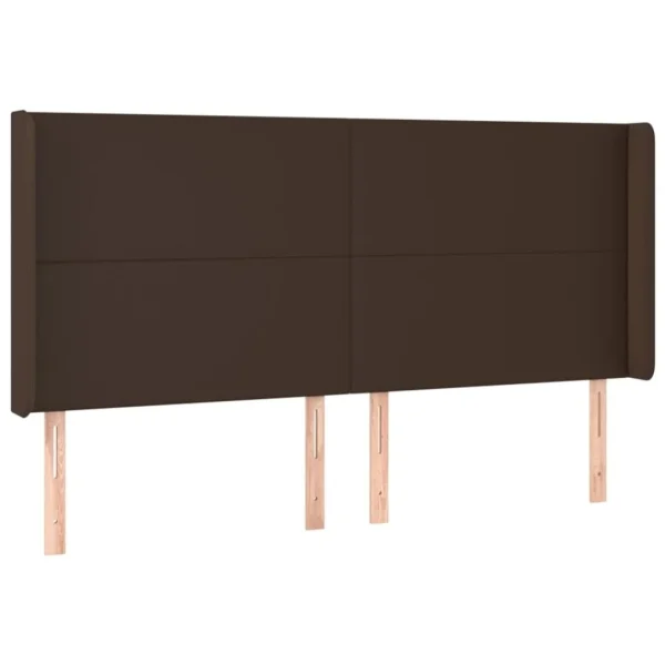 belle VidaXL Tête De Lit Avec Oreilles Marron 163x16x118/128 Cm Similicuir 3