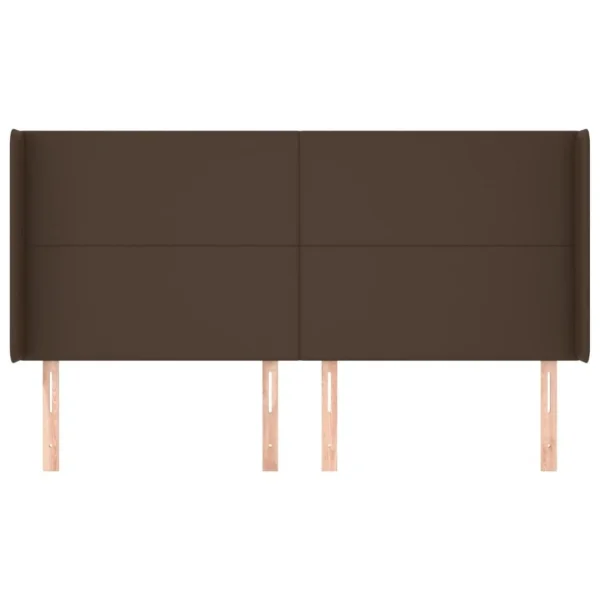 belle VidaXL Tête De Lit Avec Oreilles Marron 163x16x118/128 Cm Similicuir 4