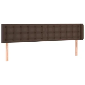 marques pas cher VidaXL Tête De Lit Avec Oreilles Marron 163x16x78/88 Cm Similicuir 9
