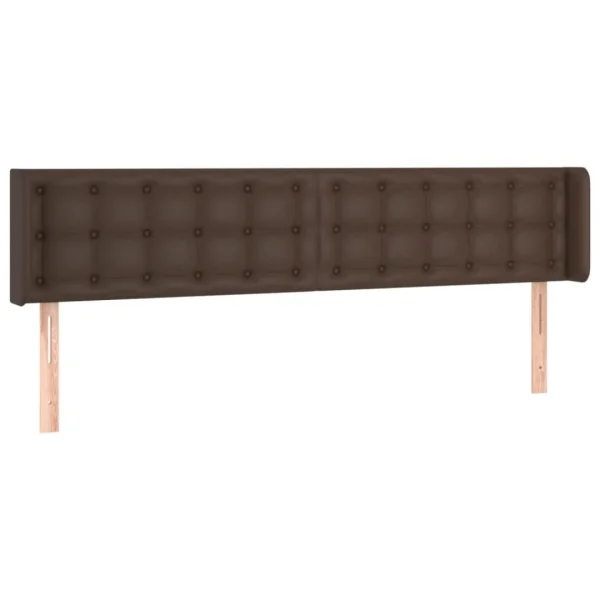 marques pas cher VidaXL Tête De Lit Avec Oreilles Marron 163x16x78/88 Cm Similicuir 3