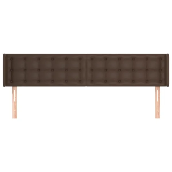 marques pas cher VidaXL Tête De Lit Avec Oreilles Marron 163x16x78/88 Cm Similicuir 4