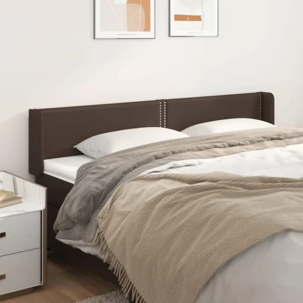 VidaXL Tête De Lit Avec Oreilles Marron 203x16x78/88 Cm Similicuir Prestation Et Rapide 1