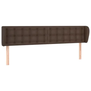 Meilleur Prix Garanti VidaXL Tête De Lit Avec Oreilles Marron 203x23x78/88 Cm Similicuir 9