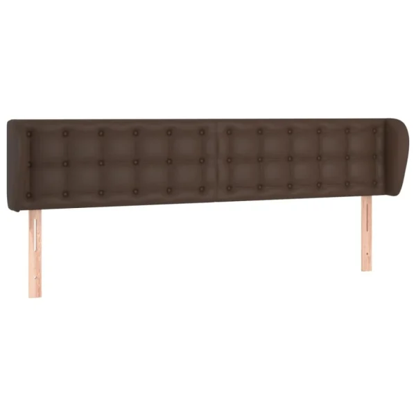 Meilleur Prix Garanti VidaXL Tête De Lit Avec Oreilles Marron 203x23x78/88 Cm Similicuir 3