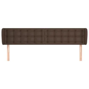 Meilleur Prix Garanti VidaXL Tête De Lit Avec Oreilles Marron 203x23x78/88 Cm Similicuir 11