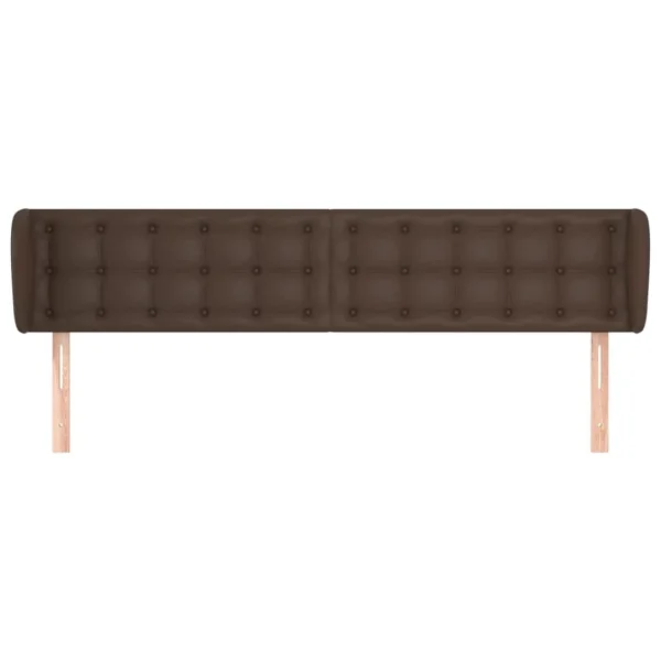 Meilleur Prix Garanti VidaXL Tête De Lit Avec Oreilles Marron 203x23x78/88 Cm Similicuir 4